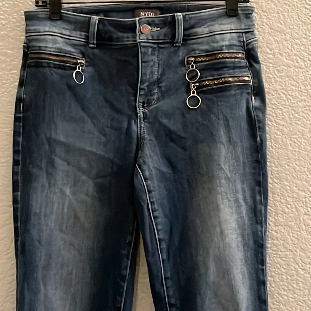 NYDJ Not your Daughters Jeans Marilyn Straight High Rise Dark Blue Stretch SZ 4 - Picture 2 of 8
